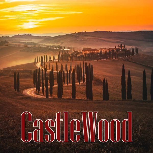 Dessert background with text "Castlewood".