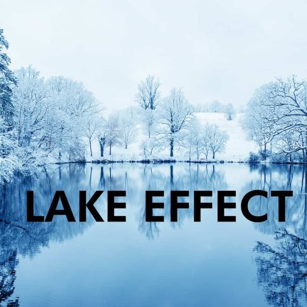 "Lake Effect" over a wintry lake background.
