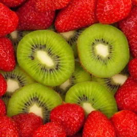 Strawberry and kiwi fruit.