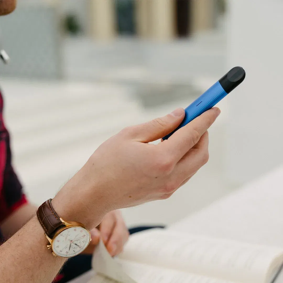 Blue vape device.