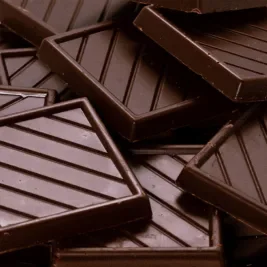 close up of chocolate pieces