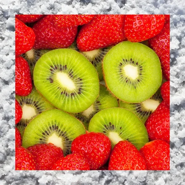 Strawberry and Kiwi's with a border of salt.