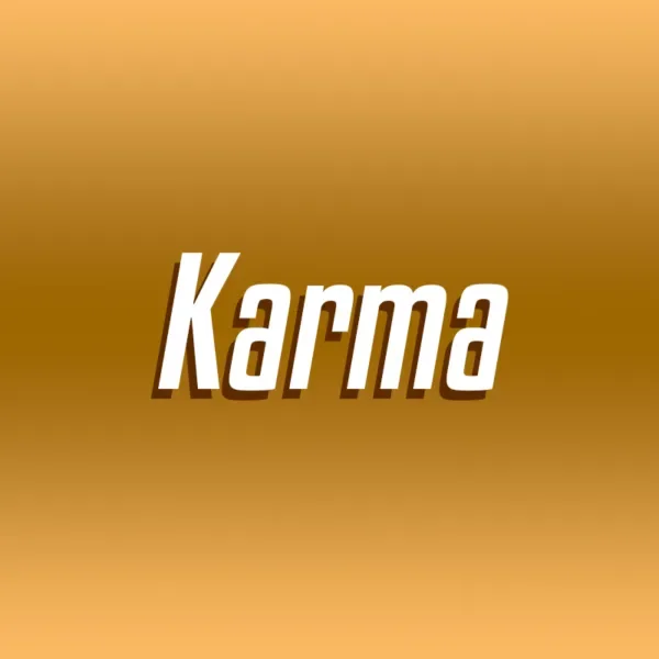 Karma on brownish yellow background