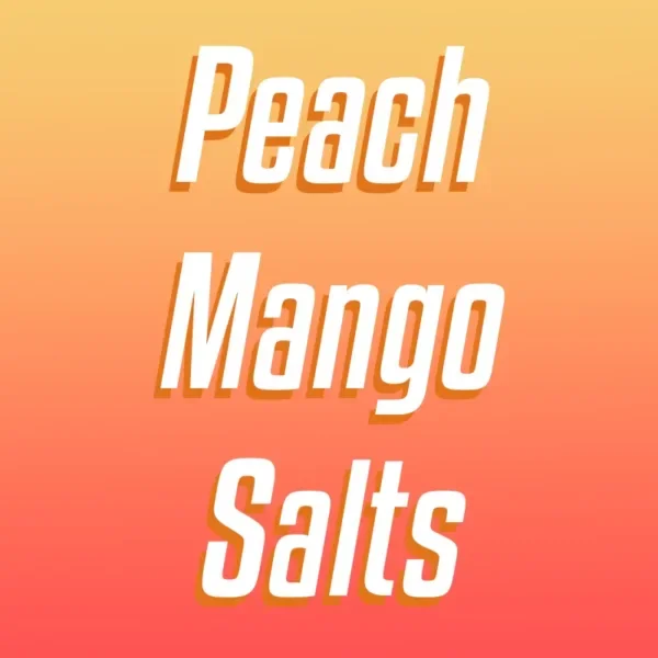 Peach Mango Salts over coloured background