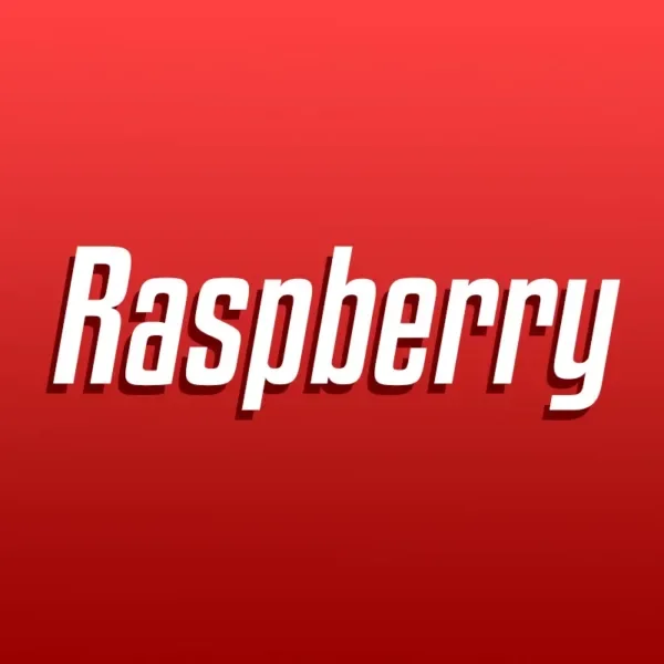 Raspberry over red background.