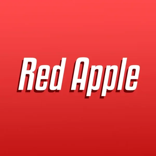 Red Apple over red background