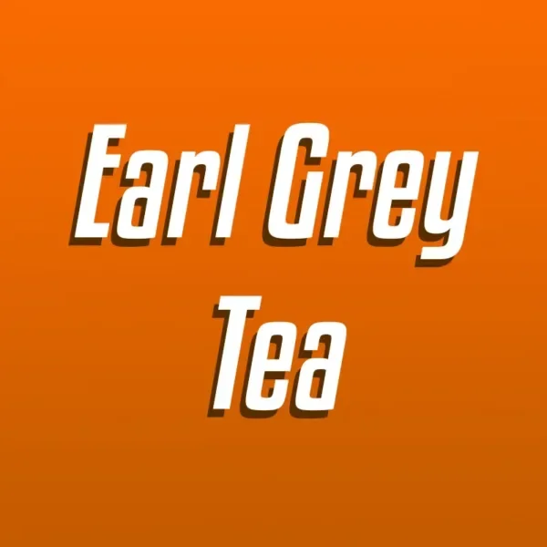 earl Grey Tea over orange background
